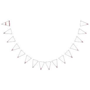 Bandeirinha Um motif floral azul e rosa marcante contrastou co