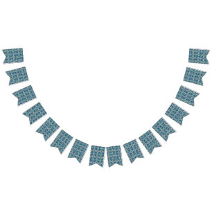 Bandeirinha um padrão azul e verde com fundo branco