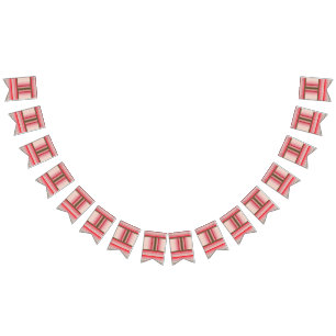 Bandeirinha um padrão de pontos cruzados com fundo vermelho