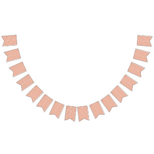 Bandeirinha um padrão laranja e branco sobre um fundo branco