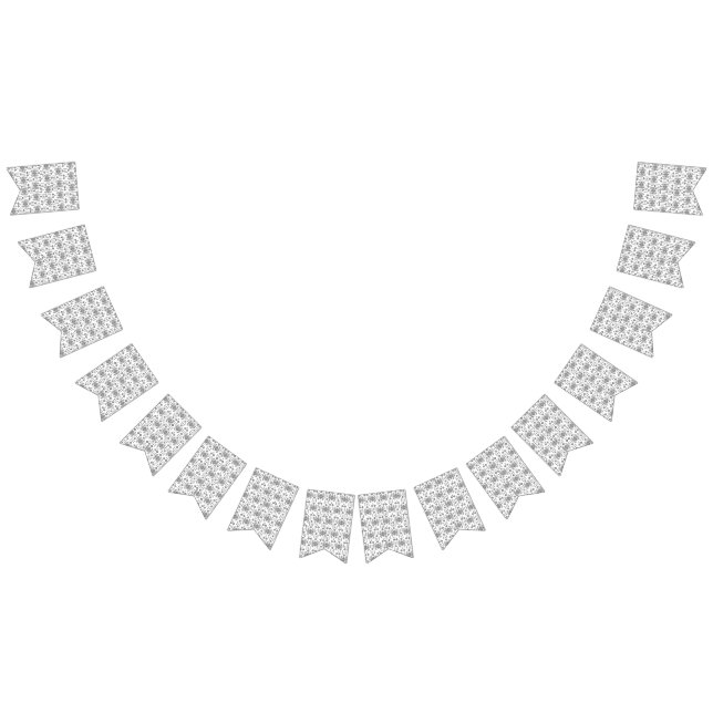 Bandeirinha um padrão preto e branco com fundo branco (Todos)