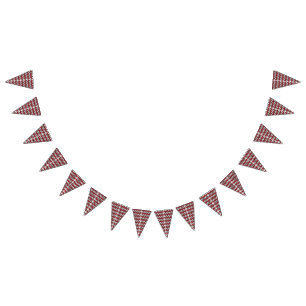 Bandeirinha Um padrão quevron dinâmico em vermelho e preto, fu