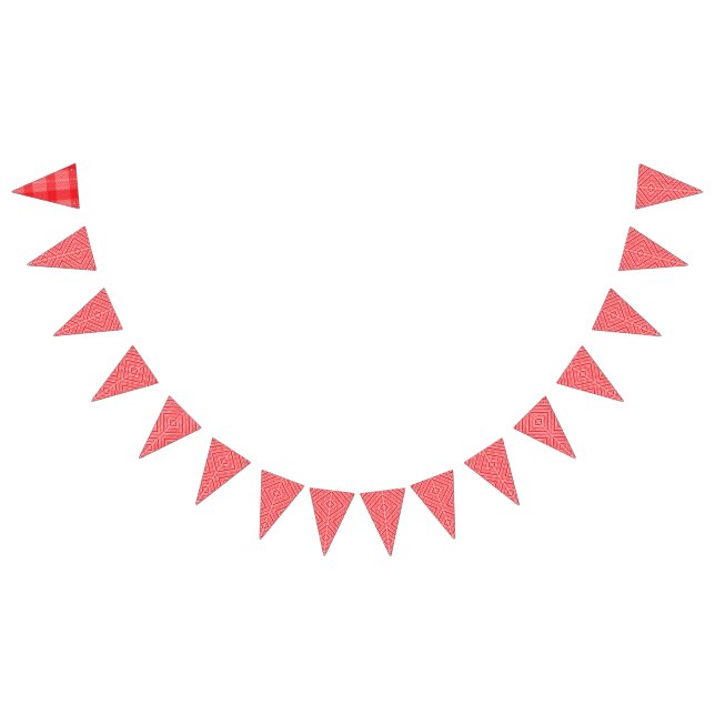 Bandeirinha Um padrão simétrico com vermelho, laranja e p (Todos)