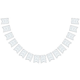 Bandeirinha um papel de parede azul e branco com um padrão nel