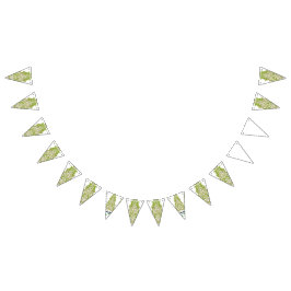 Bandeirinha um papel de parede verde e branco com desenhos orn