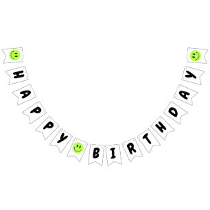 Bandeirinha Um primeiro aniversario Feliz Sorriso Verde