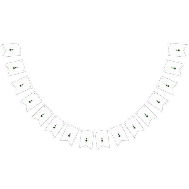 Bandeirinha um rosa verde com folhas sobre fundo branco (Todos)
