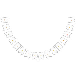 Bandeirinha uma flor amarela com folhas sobre fundo branco