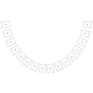 Bandeirinha uma flor púrpura com fundo branco