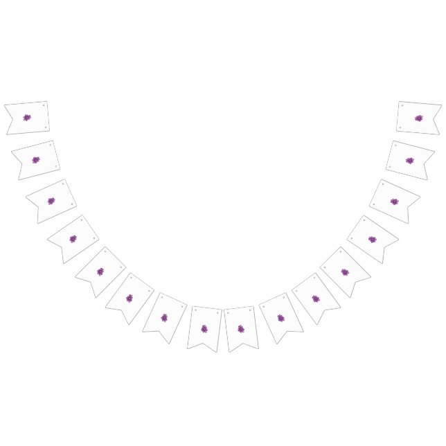 Bandeirinha uma flor roxa sobre fundo branco (Todos)