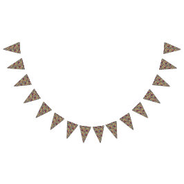 Bandeirinha Uma peça de arte têxtil vibrante com vermelho arro