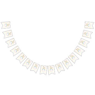 Bandeirinha Unicorn Rainbow Magic One First Birday