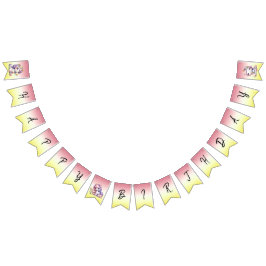 Bandeirinha Unicórnios e margaridas, "Parabéns"