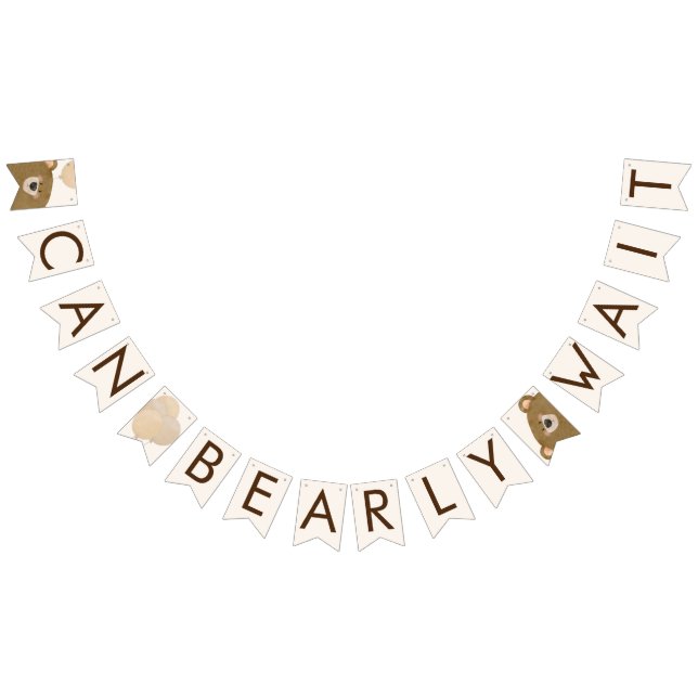 Bandeirinha Urso Bonito Que Podemos Esperar Chá de fraldas De  (Todos)