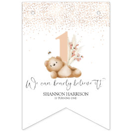 Bandeirinha Urso e Abelha Primeiro Aniversário