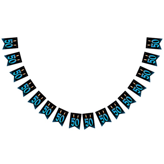 Bandeirinha Velas de 50 anos com globo ocular (Todos)