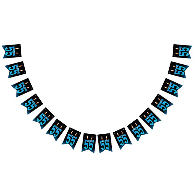 Bandeirinha Velas de 55 anos com globo ocular (Todos)