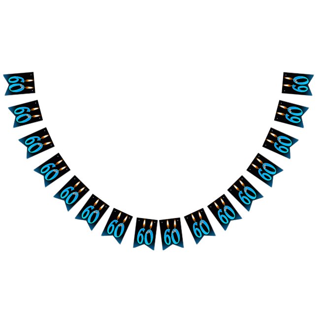 Bandeirinha Velas de 60 anos com globo ocular (Todos)