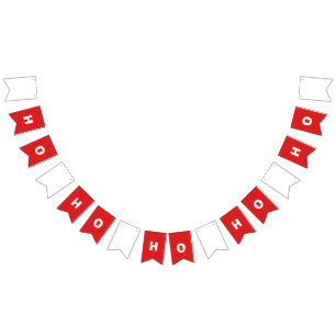 Bandeirinha Vermelho e branco Ho Ho Ho
