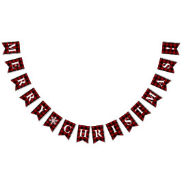 Bandeirinha Vermelho Personalizável, Xadrez Negra Feliz Natal!