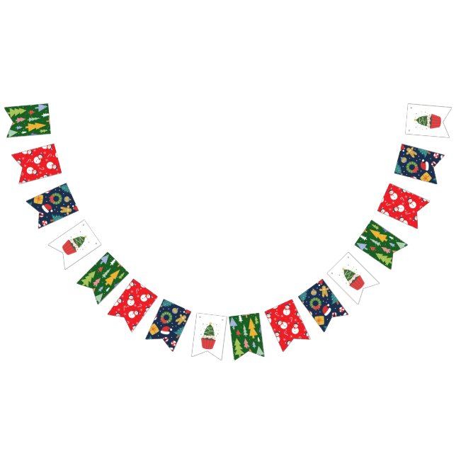 Bandeirinha Versatile Four-Design Christmas Party Bunting (Todos)