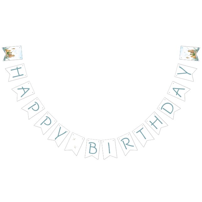 Bandeirinha Viagem de pesca familiar: primeiro aniversario de  (Todos)