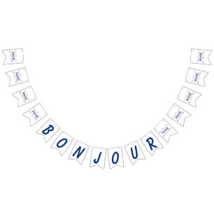 Bandeirinha Viagem do mundo das línguas de Bonjour olá!