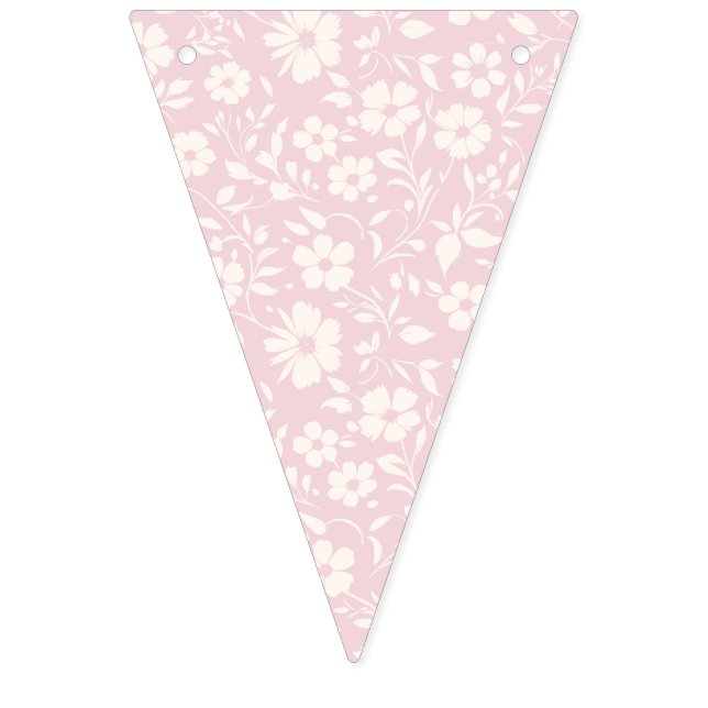 Bandeirinha Vintage Bloom Neutro - Rosa Bege (Primeira Bandeira)