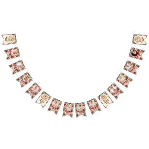 Bandeirinha Vintage Cherry 'Sweet One' Foto do primeiro aniver