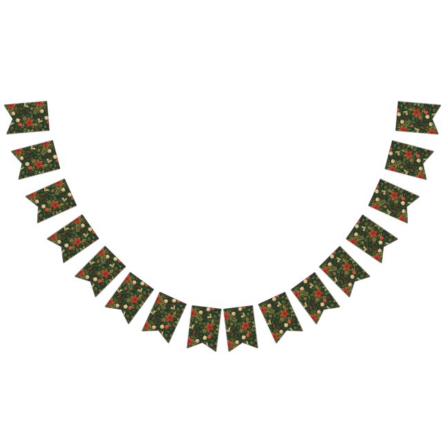 Bandeirinha Vintage Christmas Pattern - Flags with String  (Todos)