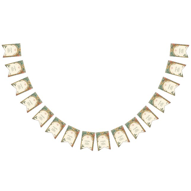 Bandeirinha Vintage Floral Art Nouveau Wedding (Todos)