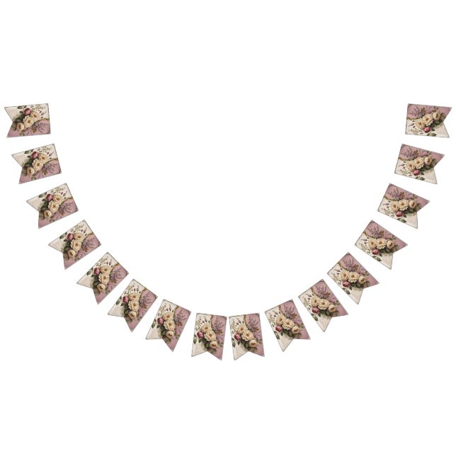 Bandeirinha Vintage Floral - Bunting Banner  (Todos)