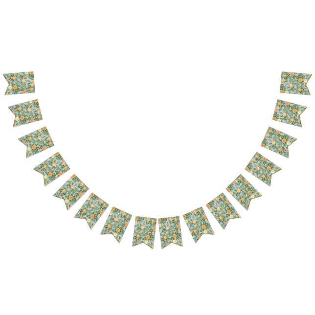 Bandeirinha Vintage Floral de Casamento de Cinzas (Todos)