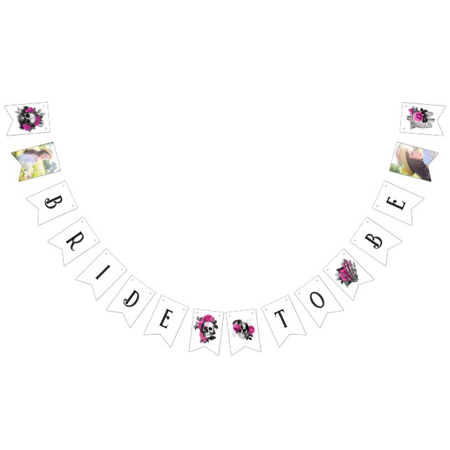 Bandeirinha Vintage Gótico Rosa Rosa Chuveiro de Noiva (Todos)