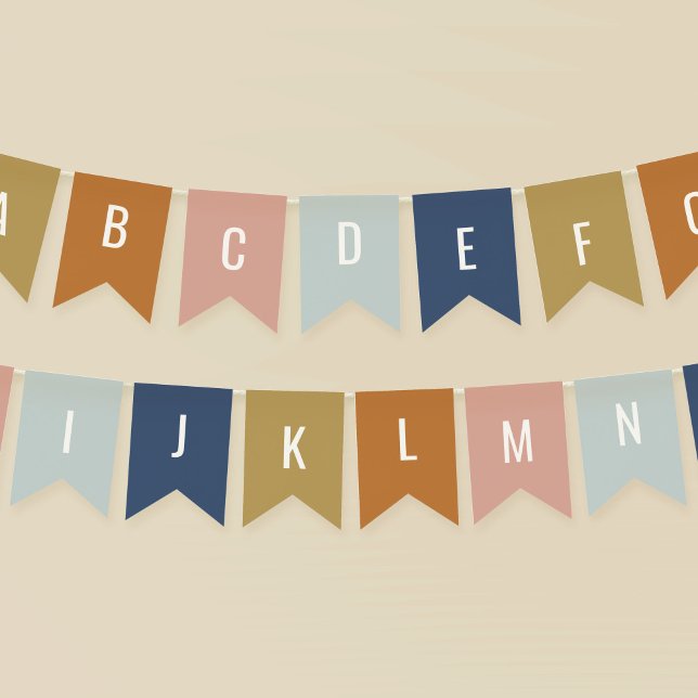 Bandeirinha Vintage Rainbow (Vintage Rainbow birthday party theme personalizable bunting flags.)