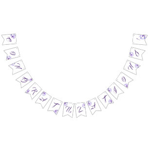 Bandeirinha Violetas Elegantes de parabéns