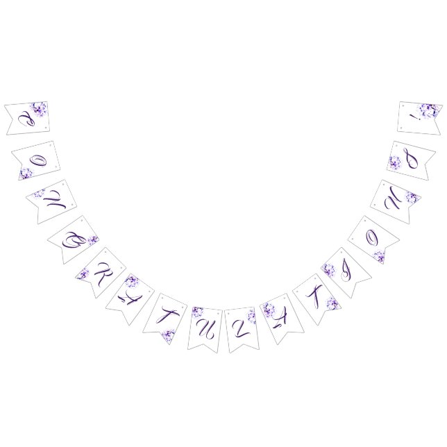 Bandeirinha Violetas Elegantes de parabéns (Todos)