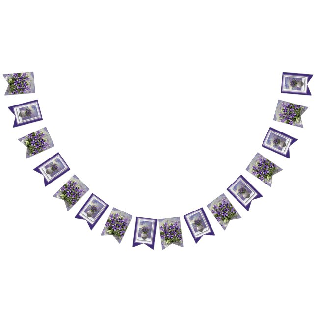 Bandeirinha violetas em vidro luar (Todos)