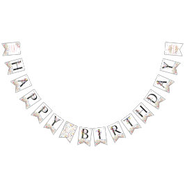 Bandeirinha Watercolor Wildflower Girl 1st Birthday