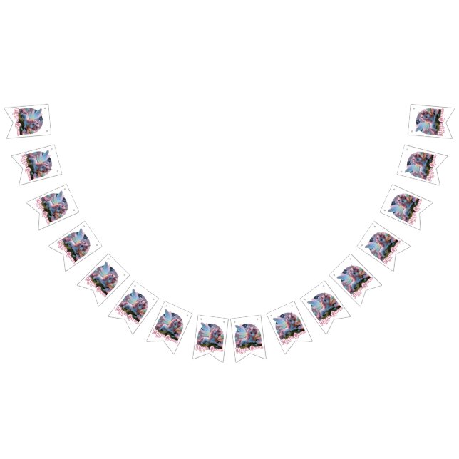 Bandeirinha Weißes Einhorn mit Flügeln - Magic Queen (Todos)