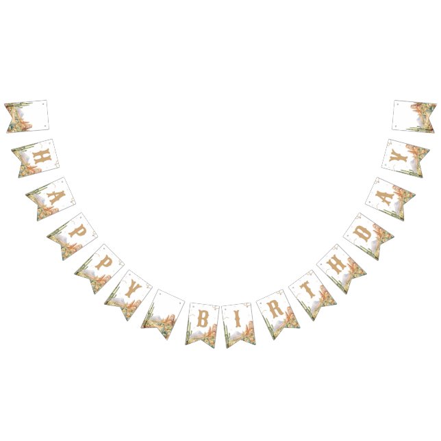 Bandeirinha Western Happy Birthday Banner (Todos)