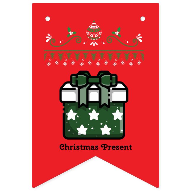 Bandeirinha Whimsical Christmas Wonderland bunting banner (Terceira bandeira)