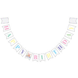 Bandeirinha Whimsical Watercolor Pastel Candyland Birthday