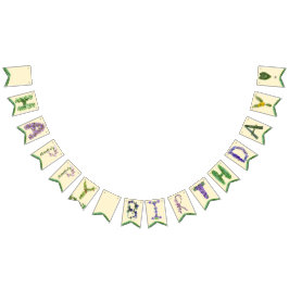 Bandeirinha Wildflower Happy Birthday Banner