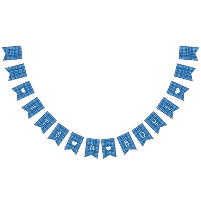 Bandeirinha Xadrez azul é um Chá de fraldas de manto (Todos)