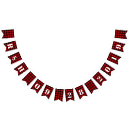 Bandeirinha xadrez de búfalo vermelha casamento no inverno rus