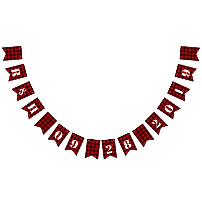 Bandeirinha xadrez de búfalo vermelha casamento no inverno rus (Todos)