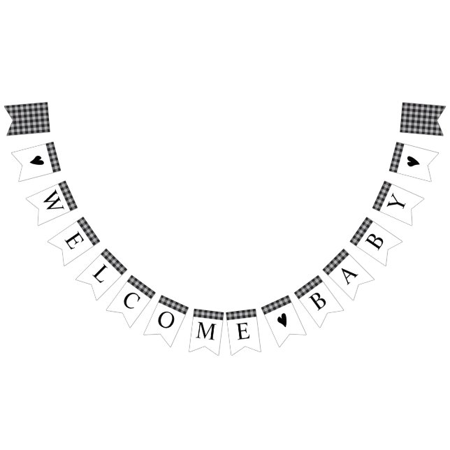 Bandeirinha Xadrez de Buffalo Clássico Chá de fraldas Branco P (Todos)