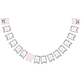 Bandeirinha Xadrez de Vaca Rosa de 1º aniversário