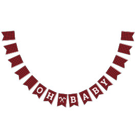 Bandeirinha Xadrez Oh Banner de Bunting do Chá de fraldas